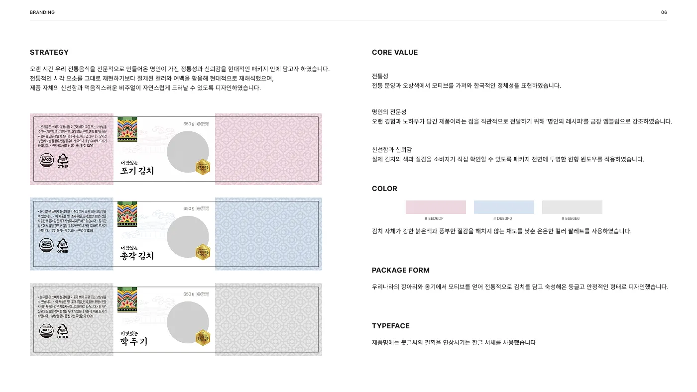 제품 구분과 라인업